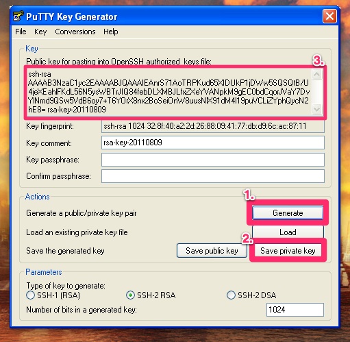 Use Putty To Generate Public Key