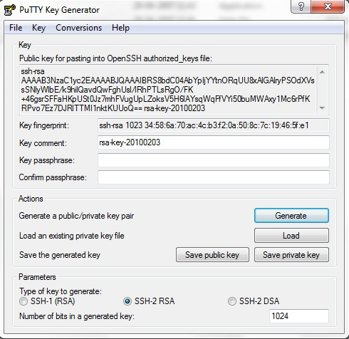 Use Putty To Generate Public Key